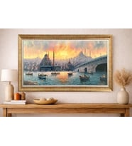 Altın Varaklı  Çerçeveli Paspartulu Tablo as854 (Gold)