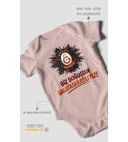 Biz Doğuştan Galatasaraylıyız Kısa Kollu Bebek Body %100 Pamuk