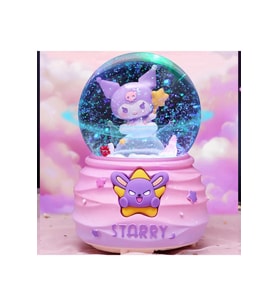 Yıldızlı Sanrio kuromi Orta Boy Işıklı Müzikli Kar Küresi