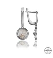 Swarovski Crystal Taşlı Gümüş Beyaz Sallantılı Kadın Küpe