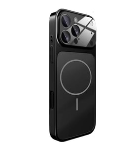Xiaomi 17 Pro Max ile Uyumlu 17 G�r�n�ml� Magsafe Destekli Kablosuz ?arj �zellikli Kamera Lens Korumal? ??k Metal G�r�n�ml� Telefon K?l?f? (Siyah, Xiaomi 17 Pro Max)