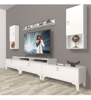 Decoraktiv Ekoflex 270DA Mdf Gold Tv Ünitesi Tv Sehpası - Parlak Beyaz