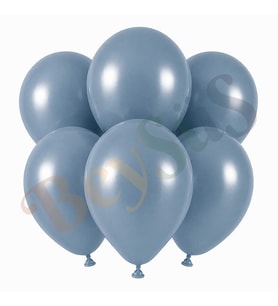 Mavi Cam Renk Lateks Retro Balon (30 cm) - 6 Adet