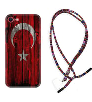 Apple iPhone 5 6 7 8 Plus Se XR Kılıf Boyun Asklı Rasta Silikon Şanlı Türk Bayrağı 2 1317