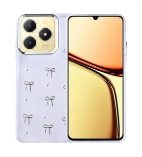 Coverzone Realme C61 ile uyumlu K?l?f Airbag K�?eli 2mm Kamera �?k?nt? Korumal? Simli ?effaf Bask?l? Z-Kutup Kapak Fiyonk