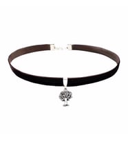 Siyah Kadife Hayat Ağacı Choker Kolye