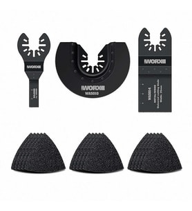 WORX WA5099 18 Parça Universal Metal, Ahşap Kesme ve Zımpara Kâğıdı Aksesuar Seti