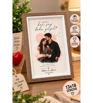Kişiye Özel Fotoğraflı Çerçeve 13x18 - Sevgiliye Romantik Hediye