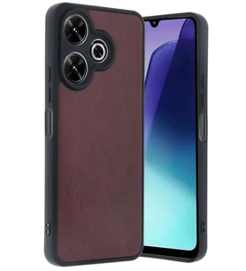 Redmi 13 4G Kılıf Aras Deri Kapak - Bordo