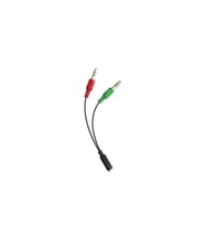 Syrox C119 3.5mm (F) AUX - 2x3.5mm (M) AUX Kulaklık Mikrofon Ayırıcı Dönüştürücü - Siyah