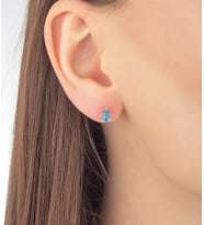 925 Ayar Gümüş Aquamarine Damla Küpe