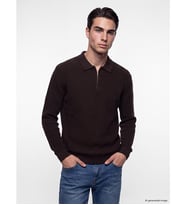 LC WAIKIKI Kahverengi Polo Yaka Erkek Triko Kazak
