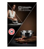 Inox Ölçekli Derin Kase - 28 Cm 4 Litre Karıştırma Kabı Profesyonel 304 Paslanmaz Çelik 721844