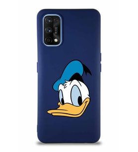 Realme 7 Pro Soft Premier Kapak Donald Duck-B Tasarımlı Silikon Kılıf - Lacivert (Şeffaf)