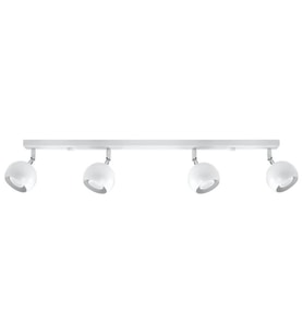 Rsylight Retro Beyaz 180 Derece Hareketli Modern Spor 4 Lü Led Spot Avize Günışığı Ampullü