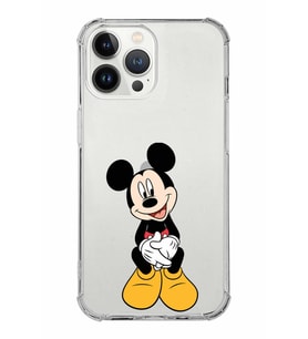Apple iPhone 13 Pro Uyumlu Köşe Korumalı Antişok  Kapak Mickey Mouse Tasarımlı Şeffaf  Kılıf