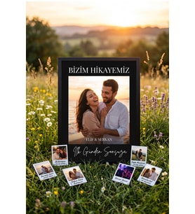 Kişiye Özel Bizim Hikayemiz Fotoğraf Çerçevesi Sevgiliye Romantik Anı Kolajı Dekoratif Hediye