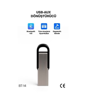 Concord BT-14 Araç Teyp Bluetooth Çevirici  Usb Dönüştürücü USB‑AUX Araç İçi Alıcı