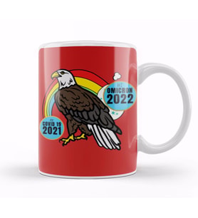 Sarcasm Funny Vintage Bald Eagle Saying Covid Hi Omicron Virus 2022 Kupa Bardak Porselen