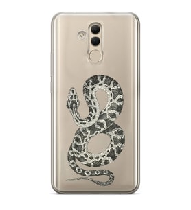 Huawei Mate 20 Lite Uyumlu Yılan Desenli Şeffaf Telefon Kılıfı