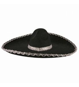 Sombrero Meksika Şapkası Mariachi Gümüş Şeritli Yetişkin Boy