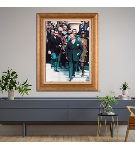 Altın Varaklı Paspartulu Çerçeveli Tablo rv1345
