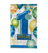 Masa örtüsü 1 yaş happy bırthday 108x180cm mavi pk:1-