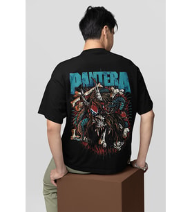 Pantera Rock Metal Müzik Grubu Baskılı Unisex Oversize Tişört