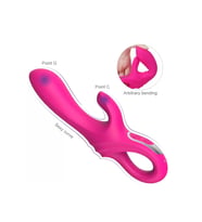DAGGERS Çift Katmanlı Bükülebilir Su Geçirmez Klitoris ve G-Spot Uyarıcı Vibratör