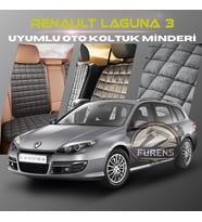 Renault Laguna 3 Antrasit Renk Tay Tüyü Cepli & Terletmez Sırtlı Oto Koltuk Minder Seti - Koltuk Koruma Kılıfı (ÖN & ARKA TAM SET)