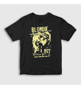 Presmono Unisex Çocuk Siyah Debbie Harry Müzik Blondie T-Shirt 474449tt
