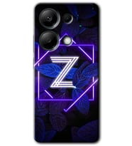 Redmi Note 13 Pro 4G Kılıf HD Desen Baskılı Kılıf - Dark Neon Yaprak Z Harfi