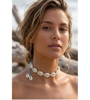 DENİZ KABUĞU MİDYE CHOKER TASMA KOLYE