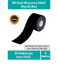 Hızlı Etkili Büyük Boy Kas Eklem Bel Bacak Kol Boyun Sırt Omuz Karın Kalça Ağrı IsıI Bandı 5cm x 5m