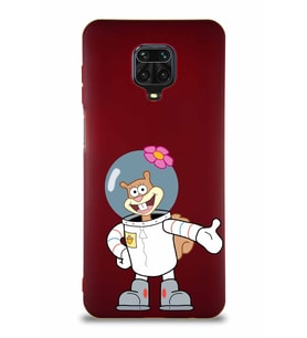 Xiaomi Redmi Note 9 Pro Soft Premier Kapak Sandy Tasarımlı Silikon Kılıf - Mürdüm (Şeffaf)