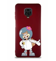 Xiaomi Redmi Note 9 Pro Soft Premier Kapak Sandy Tasarımlı Silikon Kılıf - Mürdüm (Şeffaf)