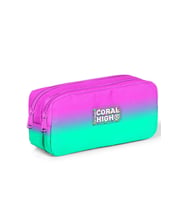 Coral High Kids Pembe Su Yeşili Renk Geçişli İki Bölmeli Kalem Çantası 12074
