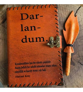Darlandum İsme Özel Deri Defter (Turuncu)