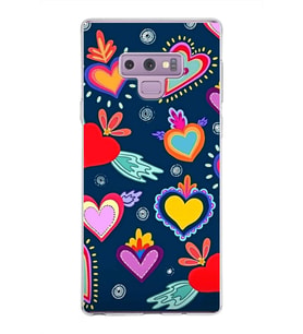 PrintiFy Samsung Galaxy Note 9 ile Uyumlu 1mm Slim Fit Retro Colors 3 Baskılı Şeffaf  Kılıf