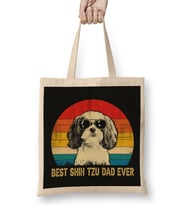 Vintage Best Shih Tzu Dad Ever Bez Çanta Uzun Saplı