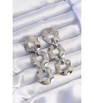 Pirinç Gümüş Renk Oval Ayna Model Sallantılı Küpe TJ-BKP9251