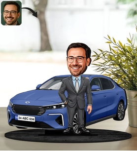 BK Gift Kişiye Özel Erkek Mardin Renk Togg Karikatür Biblo -1, Arkadaşa Hediye, Araba Hediyesi