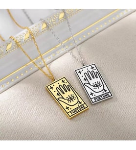 Kişiye Özel 925 Ayar Gümüş Fortune Tarot Kolye