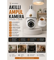 Akıllı WiFi Kamera Duylu Ampul Görünümlü 360 Derece Ev Kamerası
