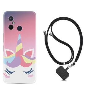Xiaomi Redmi 12C Kılıf Silikon Boyun Askılı İpli Desenli Silikon Sweety Unicorn 1737