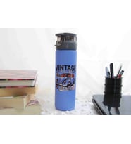 Vintage Temalı - Renkli Baskılı Cam Suluk & Termos - 550 ml