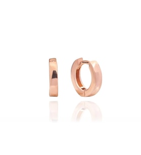 Rose Gold Kaplama Köşeli Halka Küpe Rose