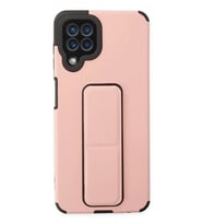 Galaxy A22 Kılıf Mega Standlı Silikon - Pudra