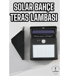 Güneş Enerjili Bahçe Lambası Solar Gece Aydınlatma Sensörlü Lamba