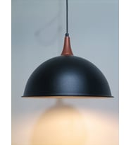 RİOLİGHT RETRO,RUSTİK,MODERN BAKIR AKSESUARLI MUTFAK,ODA,CAFE İÇİN TEKLİ METAL SARKIT ÇAP:30CM (Siyah)